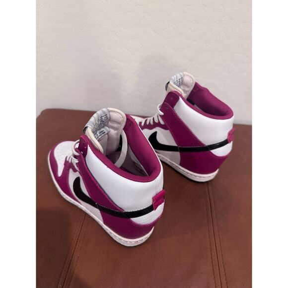 RARE 2013 Nike Dunk Sky Hi Bright Magenta Sneakers 528899-502 Wedge Women’s 7.5 - Picture 7 of 14
